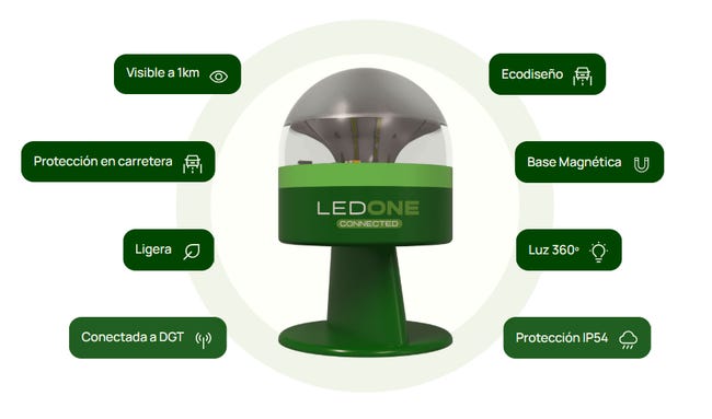 Pack 2 Balizas V16 homologada DGT geolocalizada LEDONE Connected