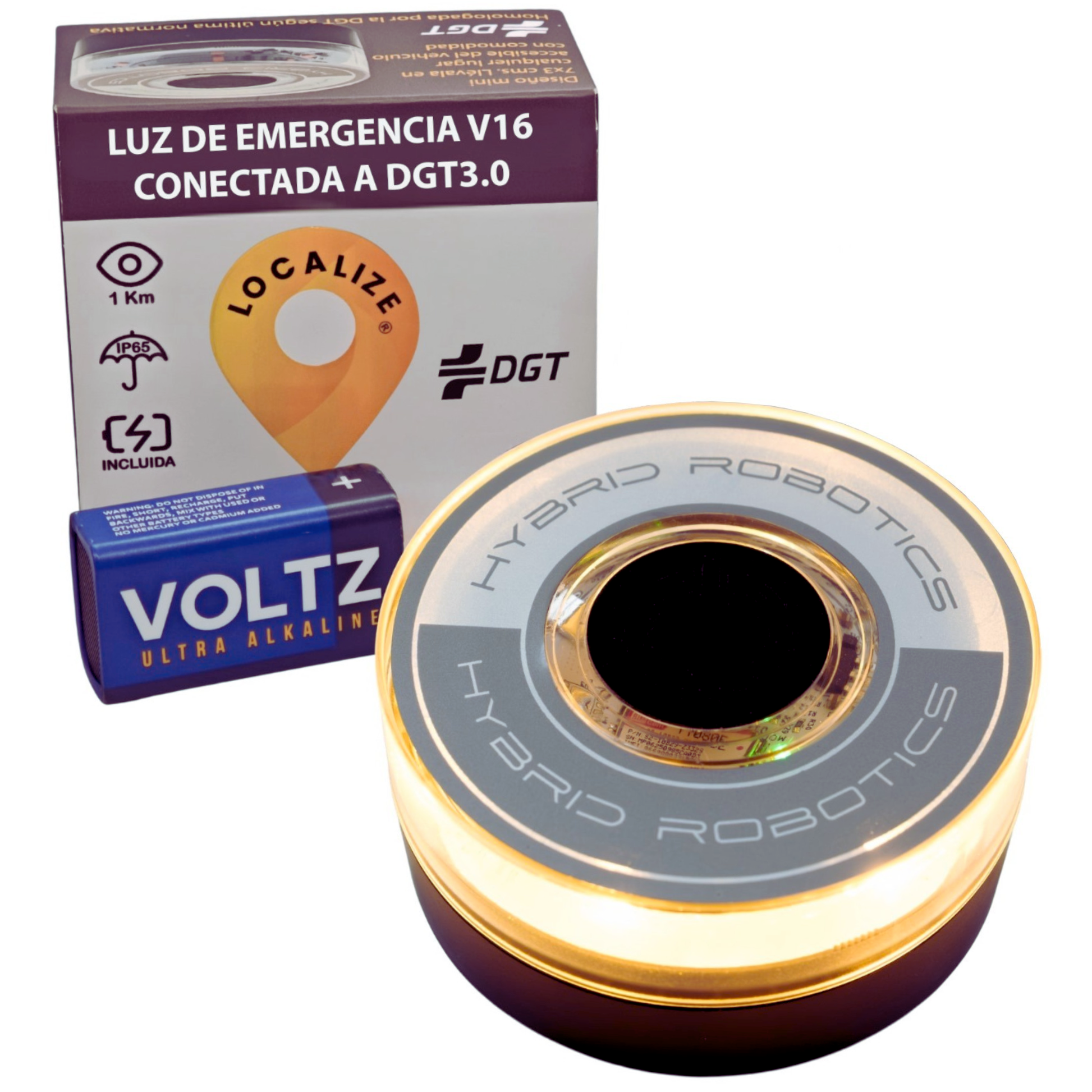 Baliza V16 Homologada DGT 3.0 Geolocalizada LOCALIZE SIM hasta 2039- Resistencia IP54 -780 lúmenes- 2,5h Autonomía - Compacta