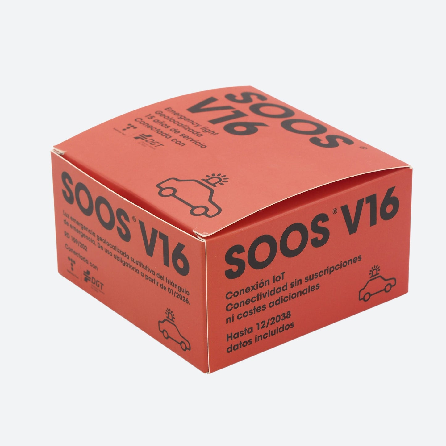 Luz de Emergencia V-16 Conectada DGT 3.0 SOOS V16IoT - Geolocalización Incluida