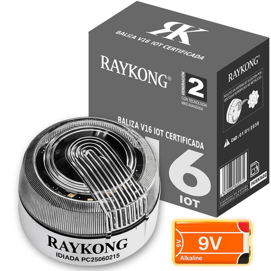 Baliza V16 Geolocalización DGT 3.0 | SIM y Datos Pagados hasta 2038 |con Led indicador Homologado por DGT | Ventosa sujecion Aluminio/Cristal.