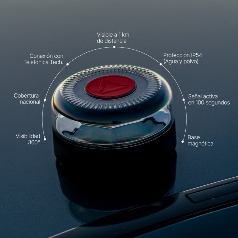 Luz de Emergencia V-16 Conectada DGT 3.0 THULOS TH-V16-2 - Geolocalización Incluida