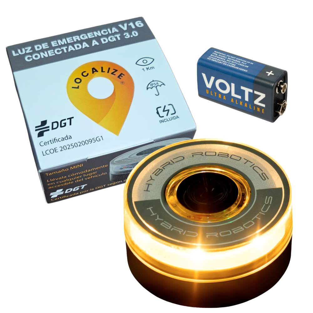 Baliza V16 Homologada DGT 3.0 Geolocalizada LOCALIZE SIM hasta 2039- Resistencia IP54 -780 lúmenes- 2,5h Autonomía - Compacta