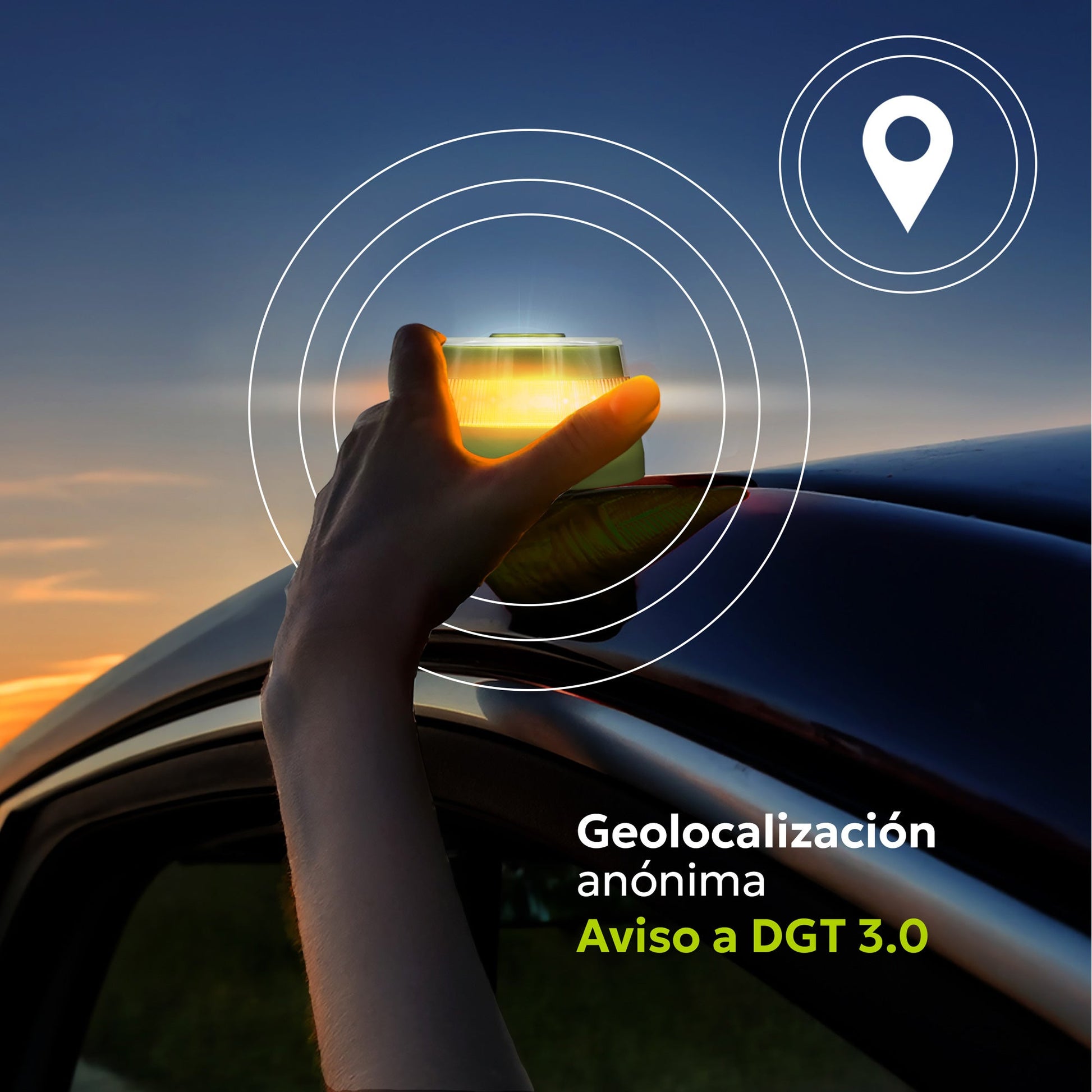 Baliza V16 LIGHTMUP CONNECT x2 homologada DGT 3.0 con cable y pilas. Geolocalización IoT. Señal obligatoria en 2026. Datos con Telefónica Tech