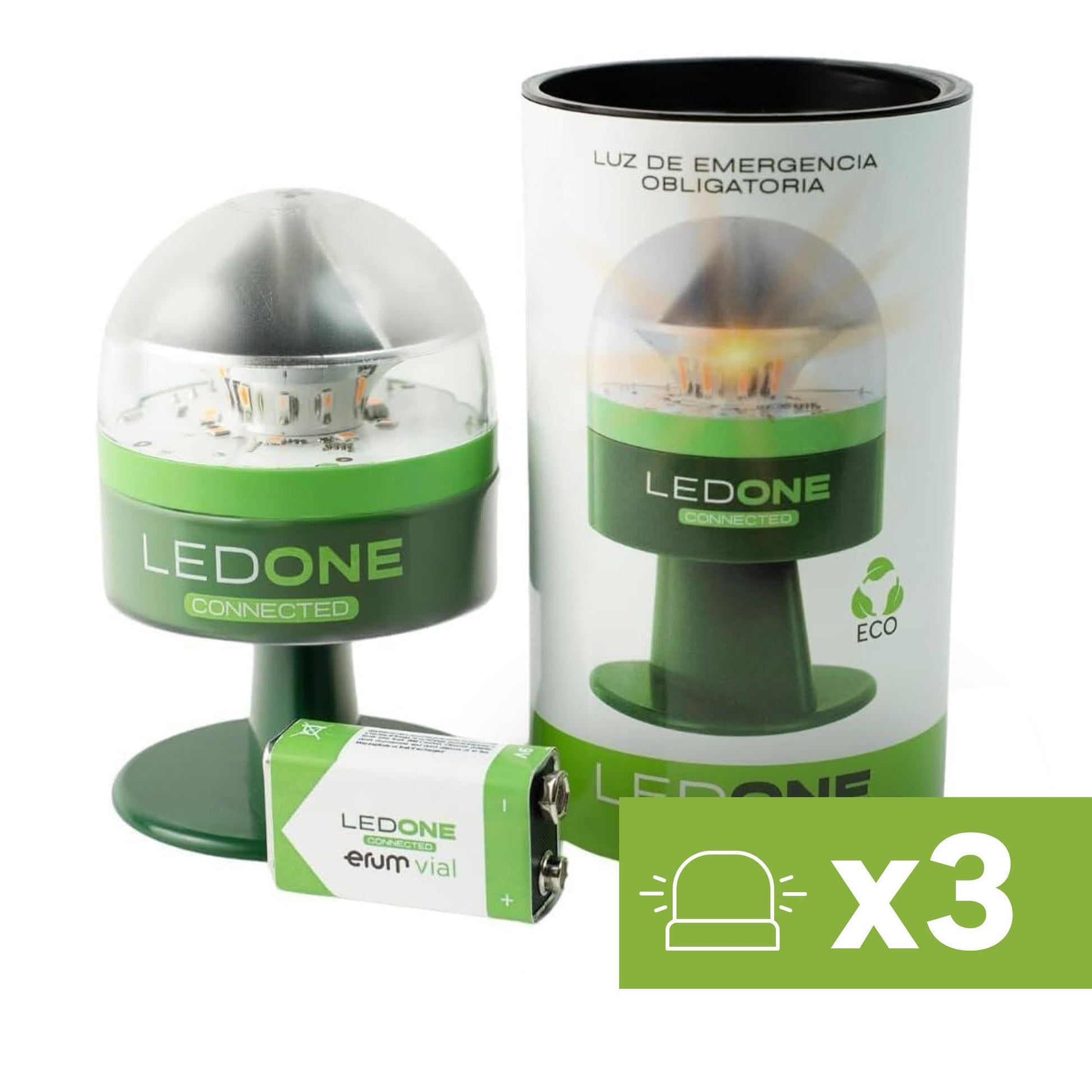 Pack 3 Balizas V16 homologada DGT geolocalizada LEDONE Connected