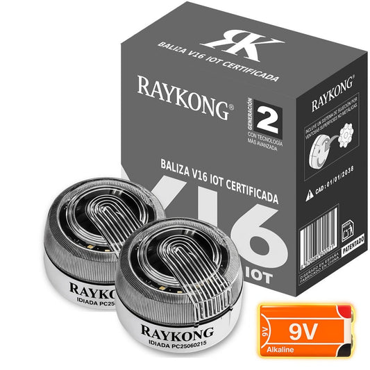 Baliza V16 Geolocalización DGT 3.0 | SIM y Datos Pagados hasta 2038 |con Led indicador Homologado por DGT | Ventosa sujecion Aluminio/Cristal x2