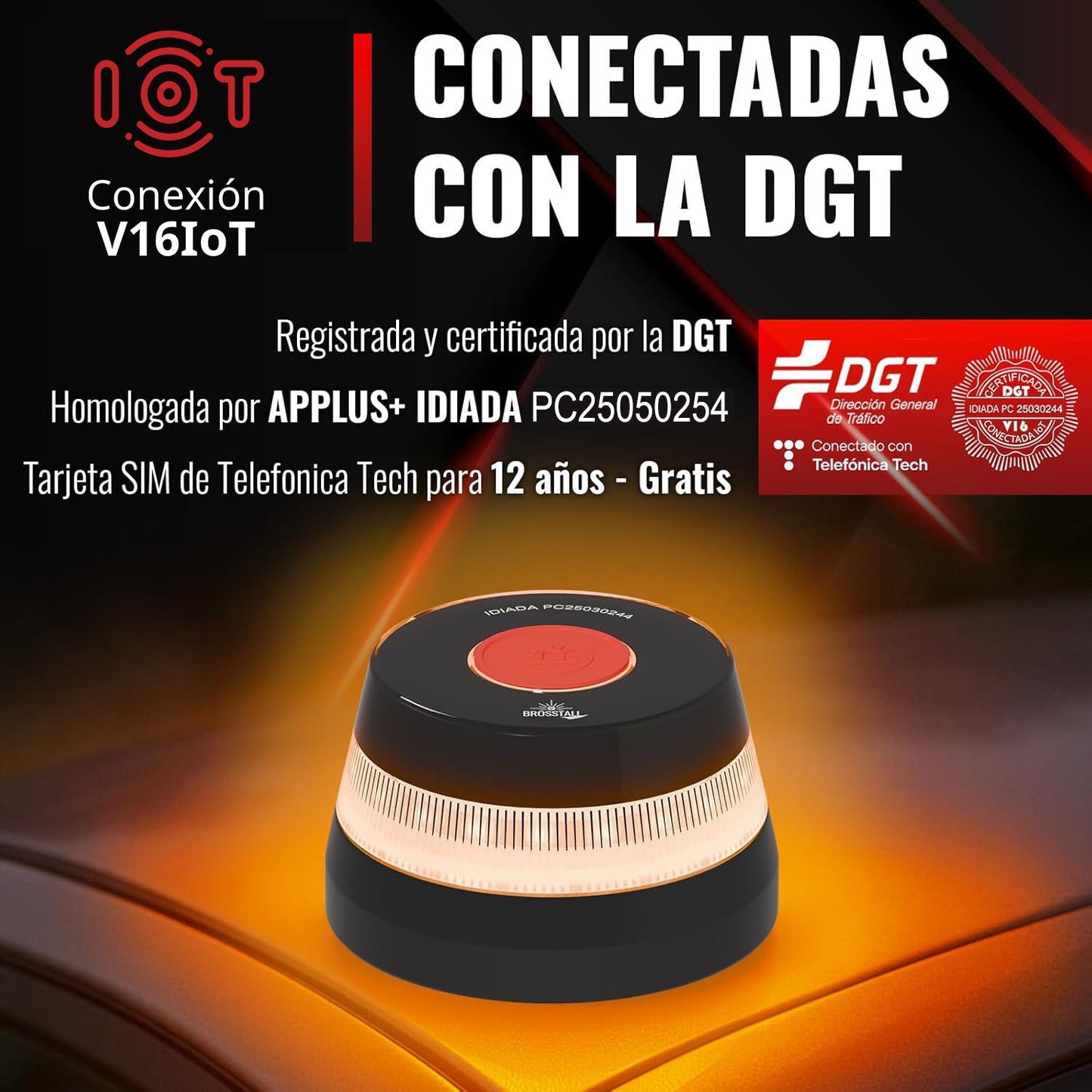 LEDBOX Baliza señalización de emergencia V16 con geolocalización 3.0 y Homologada DGT - IDIADA PC25050254