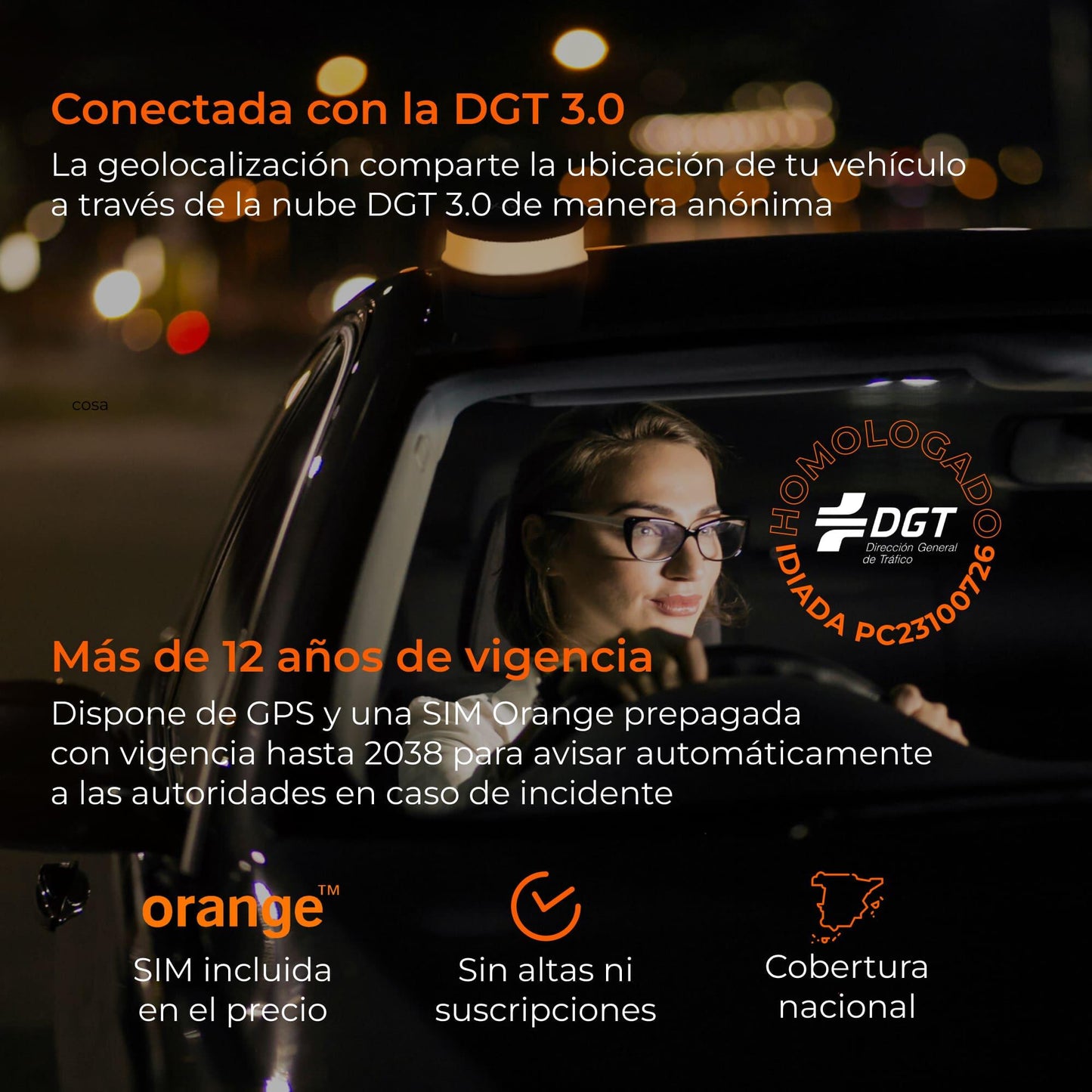 Baliza V16 homologada DGT geolocalizada KSIX Safety Light IoT