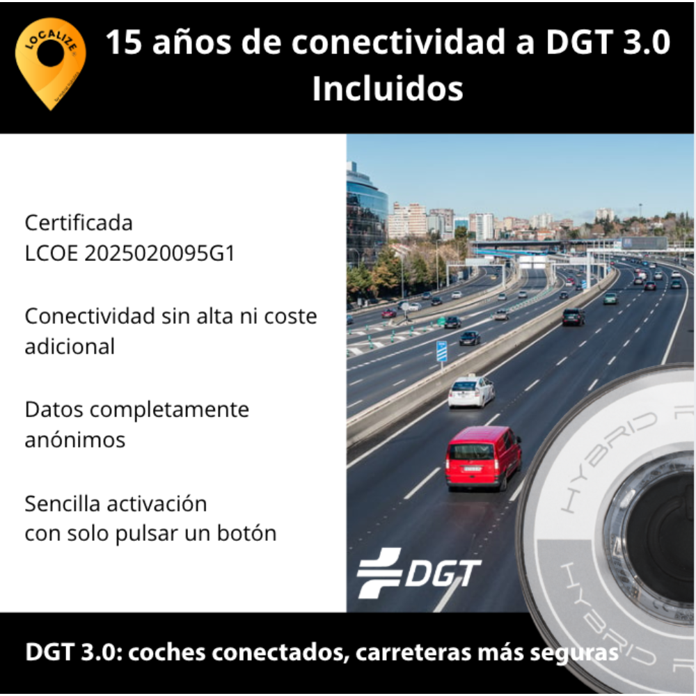 Baliza V16 Homologada DGT 3.0 Geolocalizada LOCALIZE SIM hasta 2039- Resistencia IP54 -780 lúmenes- 2,5h Autonomía - Compacta