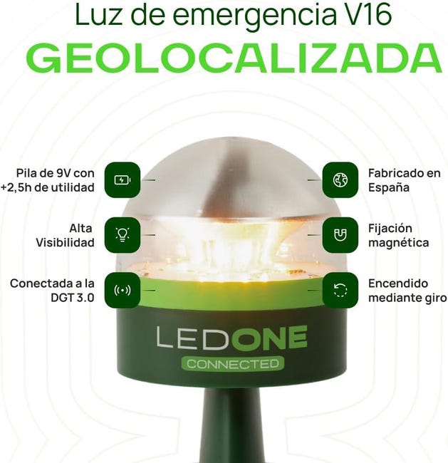 Pack 2 Balizas V16 homologada DGT geolocalizada LEDONE Connected