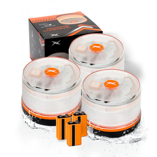 AITSSE- Baliza V16 Homologada DGT IDIADA PC25060170 con Geolocalización Cumple Normativa 2026, SIM y Datos Pagados Hasta 2038- 3 unidades