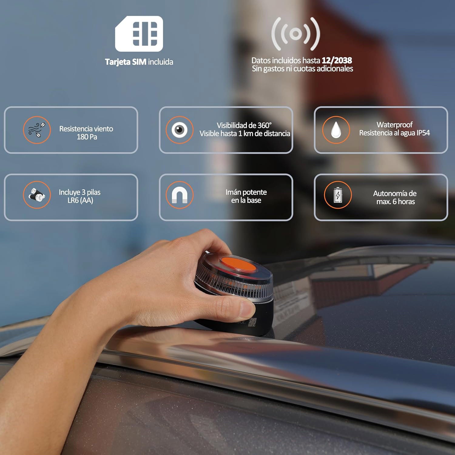 LEDBOX Pack 4x Baliza señalización de emergencia V16 con geolocalización 3.0 y Homologada DGT - IDIADA PC25050254