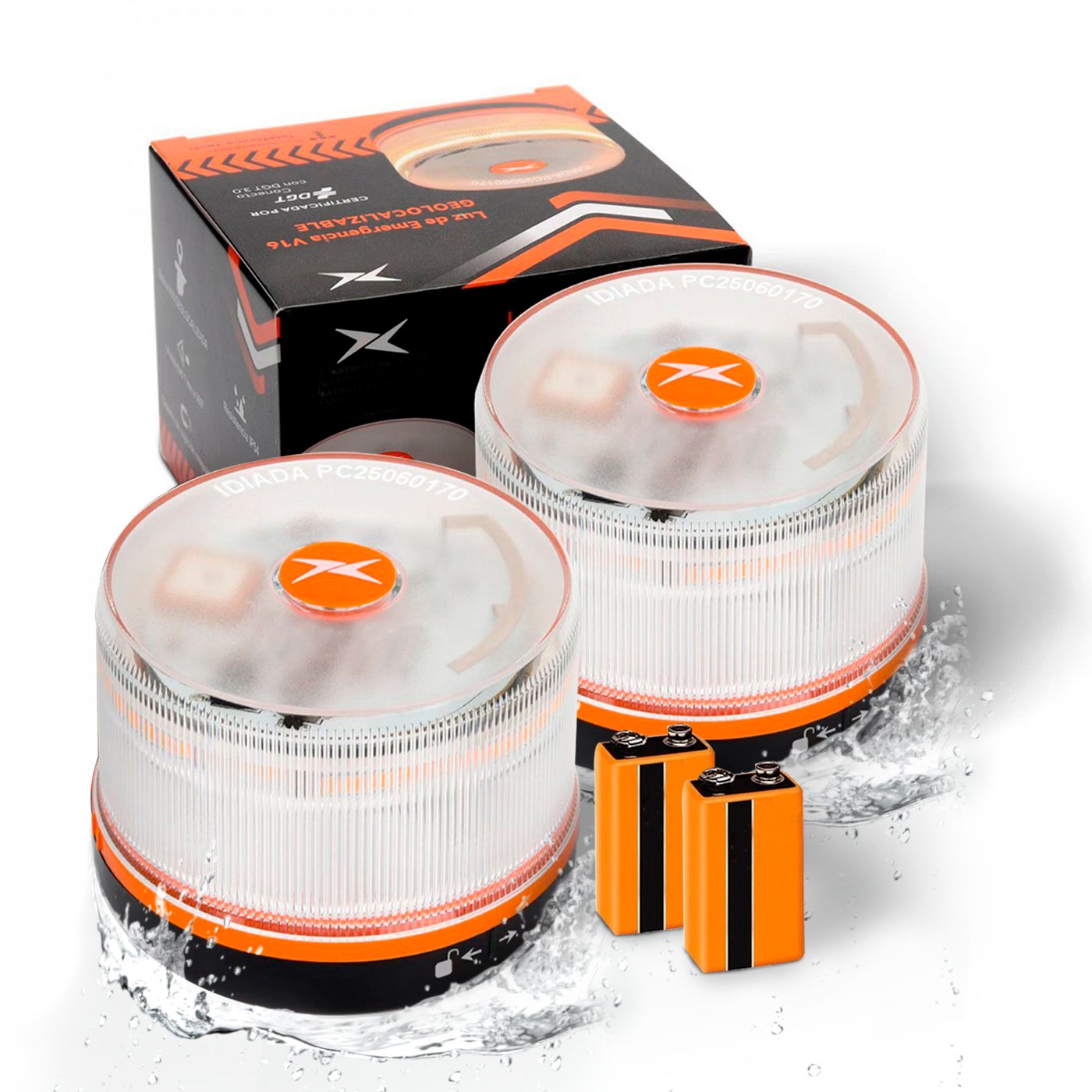 Baliza V16 Homologada DGT con Geolocalización, Cumple Normativa 2026- 2 unidades