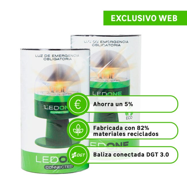 Pack 2 Balizas V16 homologada DGT geolocalizada LEDONE Connected