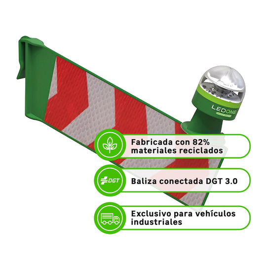 Baliza V16 homologada DGT geolocalizada para camión LEDOne Connected