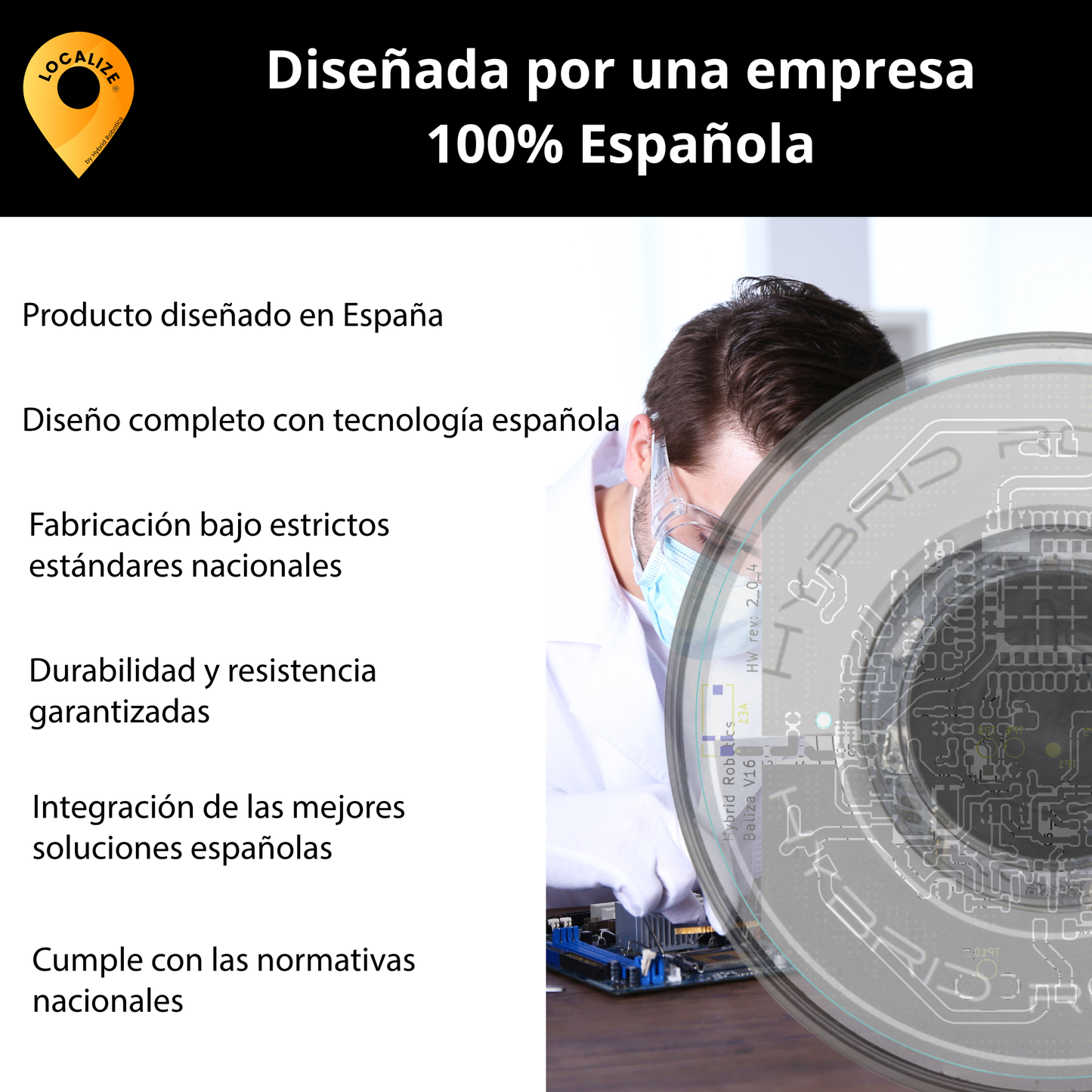 Baliza V16 Homologada DGT 3.0 Geolocalizada LOCALIZE SIM hasta 2039- Resistencia IP54 -780 lúmenes- 2,5h Autonomía - Compacta