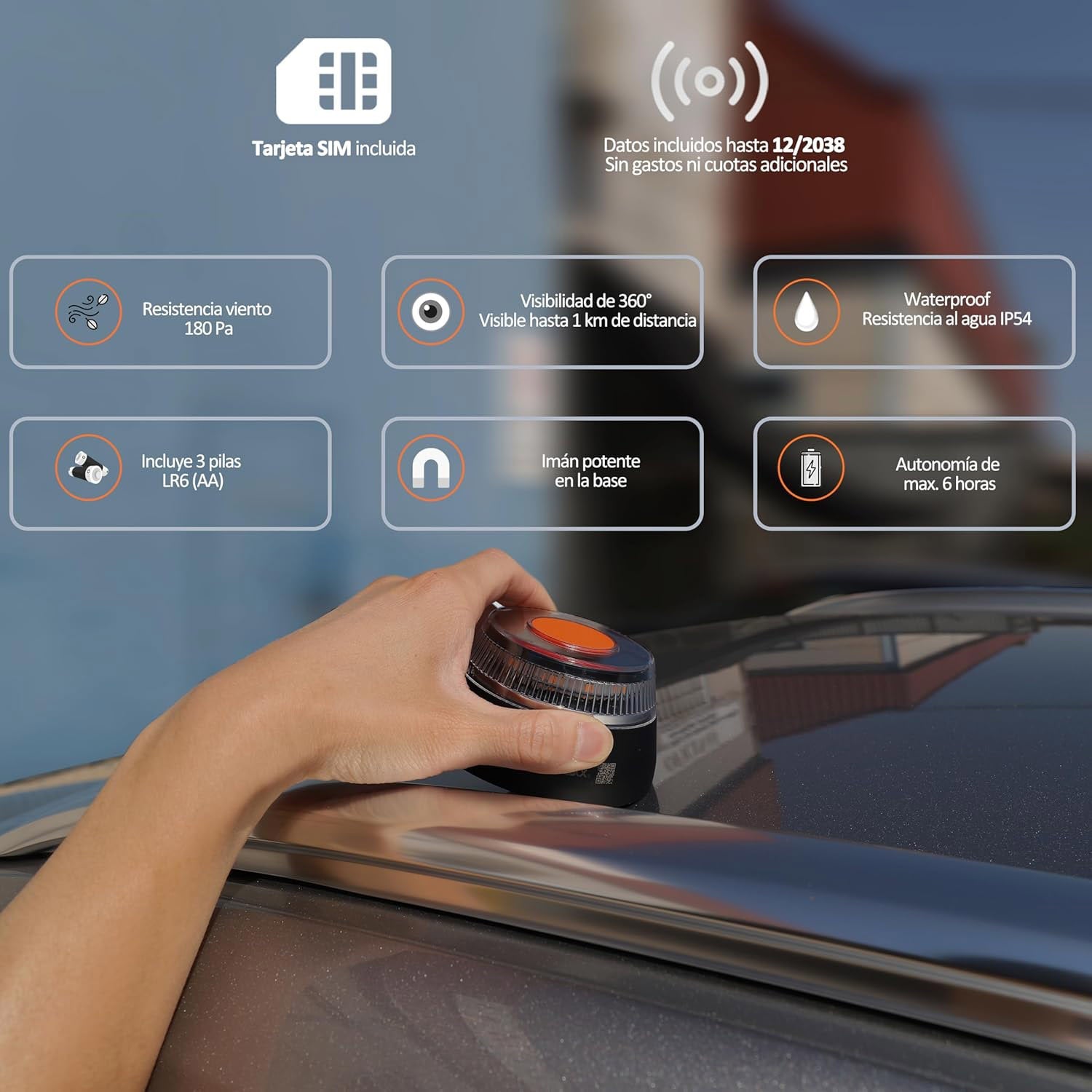 LEDBOX Pack 2x Baliza señalización de emergencia V16 con geolocalización 3.0 y Homologada DGT - IDIADA PC25050254